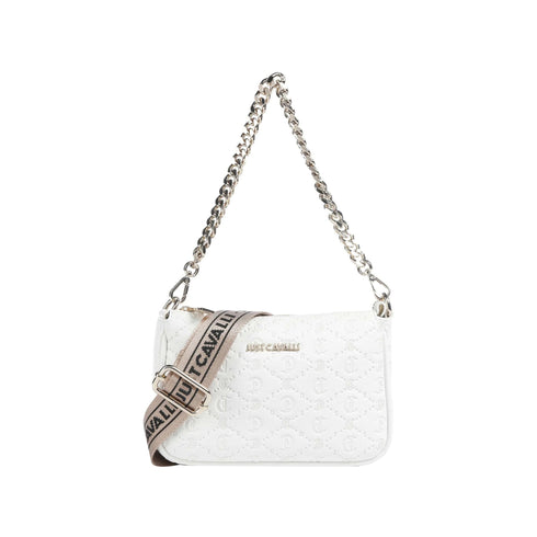 Just Cavalli Borsa a spalla Borsa Donna All Over Gothic Style Bianco - Francavilla Moda